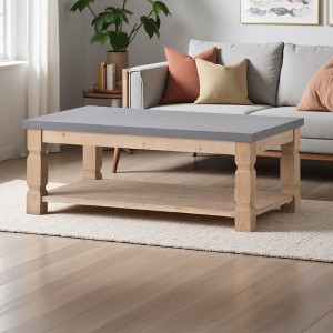 47.8" Fir & MDF Concrete-Top Coffee Table - 1 of 4