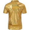 Men's 70s Disco Shirts Shiny Sequins Short Sleeve Party Shirt Slim Fit Nightclub Costume Tops - 4 of 4