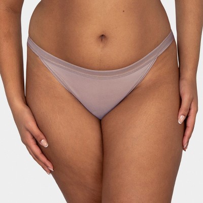 Curvy Couture Women's Plus Size No-show Lace String Bikini Panty : Target