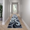 Emma and Oliver Accent Rug with Modern 3D Sculpted Swirl Pattern and Varied Texture Piling - 2 of 4