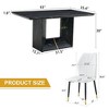 NicBex 5 Piece Dining Table Set for 4 with Black Marble Pattern Tabletop and 4 PU Chairs,White - 3 of 4