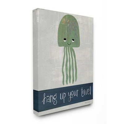 30"x1.5"x40" Hang Up Your Towel Jellyfish XXL Stretched Canvas Wall Art - Stupell Industries