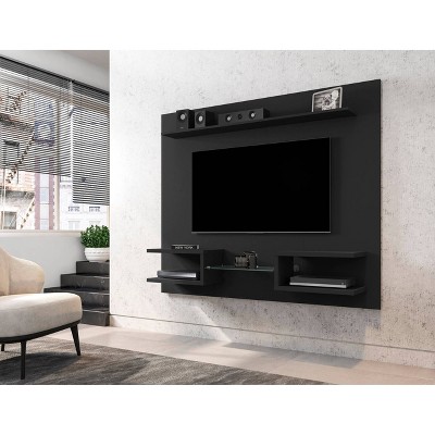 Shimla 64" Black Engineered Wood Floating Entertainment Center