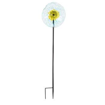 Wind & Weather 8" Handcrafted Blown Glass Flower With Metal Garden Stake