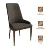 LeisureMod Modern Dining Chair Upholstered in Leather with Brown Rubberwood Legs Accent Kitchen Room Side Chairs Viva Series - 4 of 4