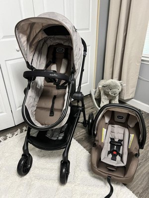 Evenflo Pivot VIZOR Travel System with LiteMax Infant Car Seat (Chasse Black)