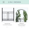 81" Metal Garden Arbor with Double Doors, Locking Gate, Climbing Vine Frame with Heart Motifs, Arch for Wedding, Bridal Party Decoration - 4 of 4