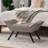 Contemporary Tufted Ottoman Bench with Nailhead Trim and Birch Wood Legs for Bedroom or Living Room -3irtyhousy - 2 of 4