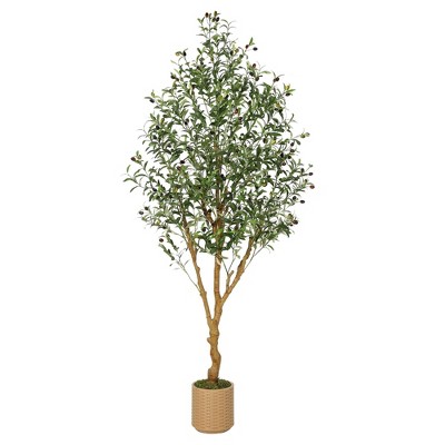 7ft Faux Olive Tree, Tall Olive Tree Plants, Fake Potted Olive Silk Tree
