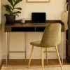 Royal Hampton Wooden Desk with Metal Base and Open Compartments, Brown - 2 of 4