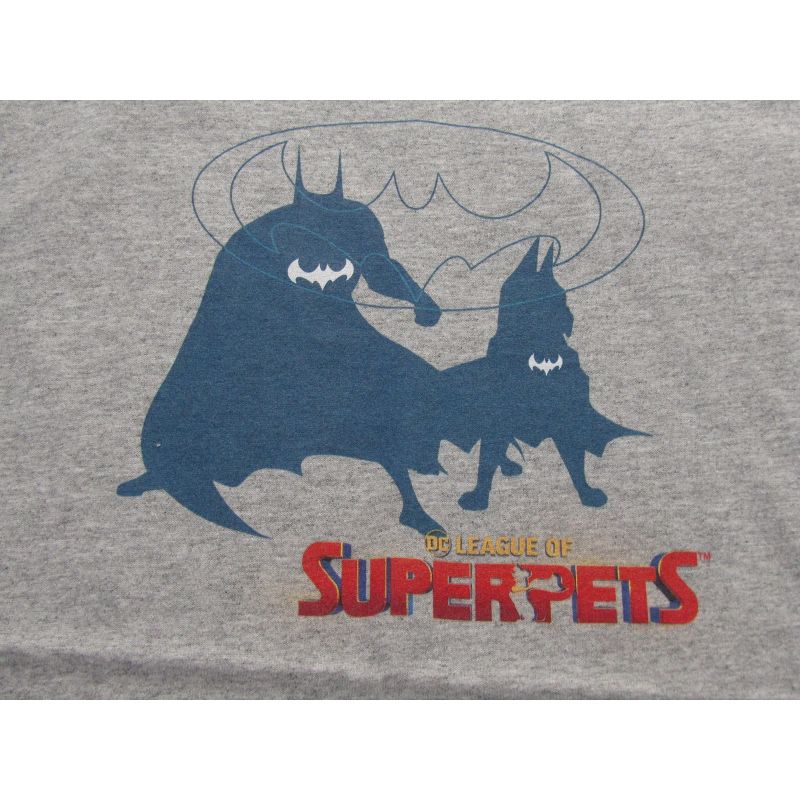 DC League Of Super Pets Batman And Ace Silhouettes Boy's Athletic Heather Tee, 2 of 3