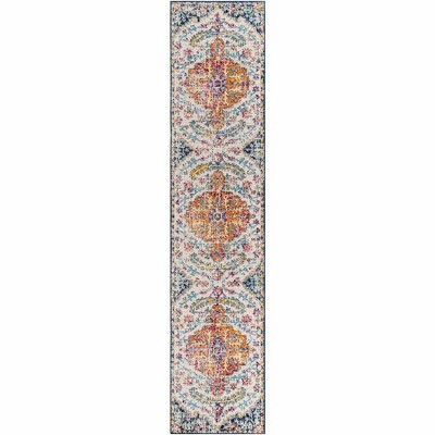 Mark & Day Olivia 2'7"x12' Runner Woven Indoor Area Rugs Saffron/Navy: Stain-Resistant, Pet Friendly, Traditional Decor