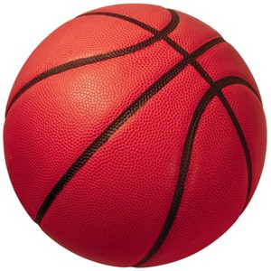 Nourison 5' Round Washable Imagination Basketball Non Skid Woven Area Rug Orange - 1 of 4