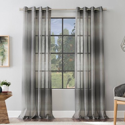 Atlantic Ombre Open Weave Sheer Grommet Top Curtain Panel - Scott Living