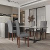 Emma and Oliver Four Mid-Century Parsons Chairs and Hardwood Frame for Kitchen, Dining Room & More - 2 of 4