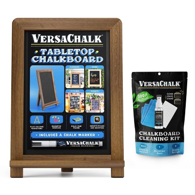 VersaChalk Table Top Chalkboard Bundle with 1 Chalk Marker and Cleaning Kit