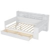 TIRAMISUBEST Twin/Full Size Daybed with Storage Shelves, Multi-functional Platform Bed with Drawers and Desk - 3 of 4