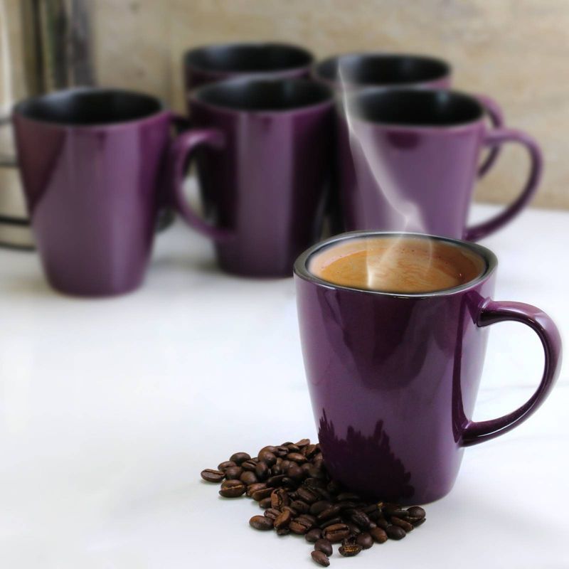 14oz 6pk Berry Heart Coffee Mugs Purple - Elama, 5 of 6