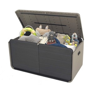 Okak 160/200/260 Gallon All-Weather Patio Storage Box, Resin Deck Boxes with Side Handles and Lockable Lid for Garden Tools, Patio Furniture - 1 of 4