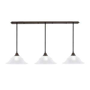 Toltec Lighting Any 3 - Light Chandelier in  Bronze with 16" White Marble  Shade - 1 of 1