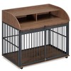 Chery Life Heavy Duty Large Dog Crate Furniture for Large Medium Dog with Lockable Wheels, Wooden Dog Kennel with Double layer storage - 2 of 4