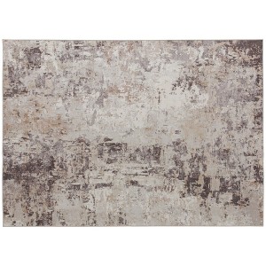 Aghana Digitals Mixed-Brown Chenille Area Rug 5x7 - Non-Slip TPR Backing, Machine Washable Modern - 1 of 4