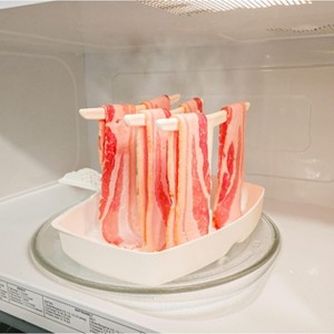 5 Star Super Deals Microwave Bacon Cooker Tray - Rack, Holds 12 Strips Non-Stick, Easy Clean, Fat-Reducing & Dishwasher Safe w/ Splatter Control - 1 of 4