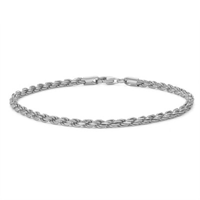 Giorgio Di Vicenza Sterling Silver 3.75mm Rope Chain Bracelet