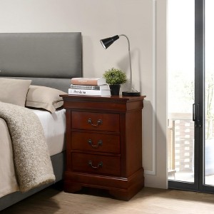 Elegant Cherry Wood Nightstand - 1 of 4