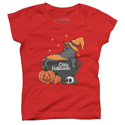 Girl's Design By Humans Cozy Halloween By kimprut T-Shirt