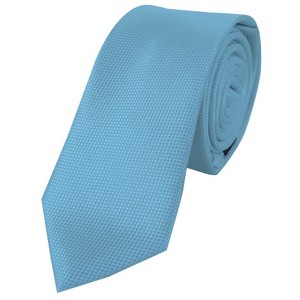 Men's Solid Color Microfiber Poly Woven Slim 2.25 Inch Wide And 57 Inch Long Necktie - 1 of 4
