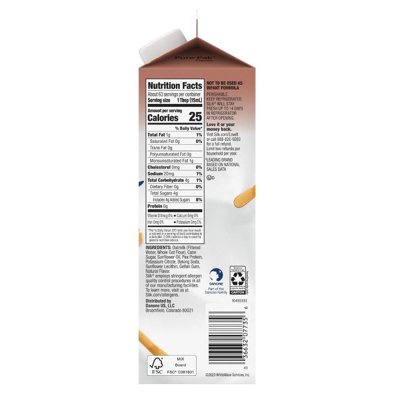 Silk Maple Brown Sugar Dairy-Free Oat Milk Coffee Creamer - 1qt, 6 of 10