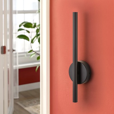 Rennnsan Drevara 13"-19"H Hardwired Linear Modern LED Dimmable Wall Sconce in Black