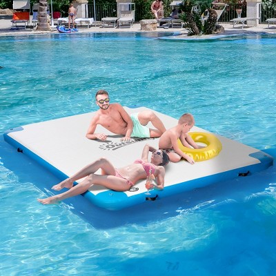 Floating Lounge Ahh-Qua Bar 4-Person Pool Island Float Party Bar Inflatable Raft 