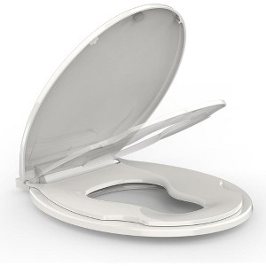 Whizmax Toilet Seat with Slow Soft Close - Easy to Install and Clean, Never Loosens - 1 of 4