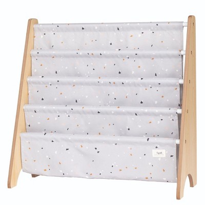 3 Sprouts Recycled Fabric Kids Bookcase, Toddler Bookshelf- Terrazzo Gray