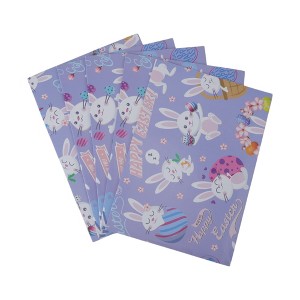 Unique Bargains Gift Wrap Paper Easter Glossy Coated Paper 27.56"x19.69" 5 Pcs - 1 of 4