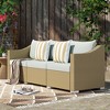 Outsunny 3 Seater Patio Wicker Sofa, Outdoor Furniture Rattan Couch with Cushions, Throw Pillows, for Garden, Backyard, Porch - 2 of 4