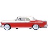 1955 Chrysler New Yorker Deluxe St. Regis Tango Red and Platinum Metallic 1/87 (HO) Scale Diecast Model Car by Oxford Diecast - 2 of 4