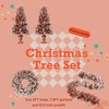 4 Pieces Christmas Tree Decoration Set,Christmas Garland, Wreath and Set of 2 Entrance Trees,Snow Flocked Christmas Tree for Front Door Fireplace - 4 of 4