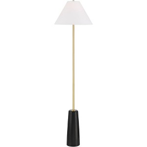 Possini Euro Design Bamba Modern 61 3/4" Tall Standing Floor Lamp Skinny Gold Black Metal Brass Finish Living Room Bedroom House Reading Office - 1 of 4