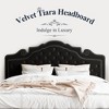 Allewie Bed Frame with Adjustable Velvet Tiara Headboard, Upholstered Diamond Button Tufted Platform Bed, Wood Slats Support, No Box Spring Needed, Black - image 3 of 4