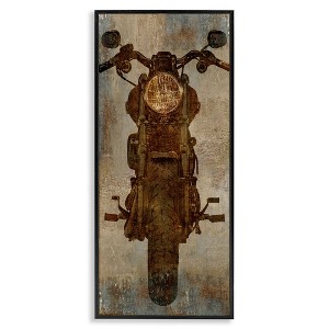 Stupell Industries Motorcycle Silhouette Rustic Pattern, 13" x 30" - 1 of 4