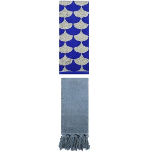 REGALWOVEN 2 Packs Cotton Geometric and Solid Absorbent Soft Hand Towel for Bathroom Kitchen - 1 of 4