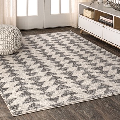 8'x10' Aisha Moroccan Triangle Geometric Area Rug, Cream/gray ...