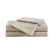 London Fog Twin XL 3pc Garment Wash Solid Sheet Set Khaki: Microfiber, Includes Pillowcase & Fitted Sheet - 2 of 2