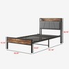 GDFStudio Lyra Modern Metal and Wooden Platform Bed Frame with Storage Headboard and Charging Station - 3 of 4