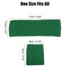 Unique Bargains Stretchy Cotton Blend Sweat Absorbing Sport Headband Wristband Grass Green 3 pcs - 4 of 4