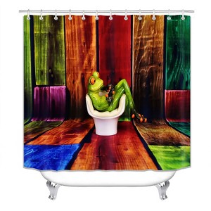 Frog On The Colorful Background Shower Curtains for Bathroom Waterproof Fabric Bath Curtain Durable Soft Stylish Bathroom Decor 72x72 Inch - 1 of 1