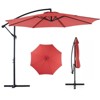 VisioGear Patio Umbrellas, Cantilever Umbrella with 8 Ribs, Outdoor Sun Shade with Wind Vent for Lawn Garden Pool, Red, 117.6"*84.72"*117.6" - 3 of 4